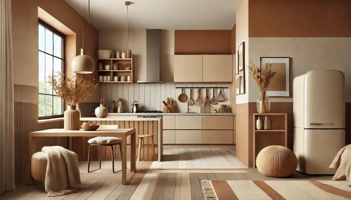 brown and cream kitchen sunmica colour combination