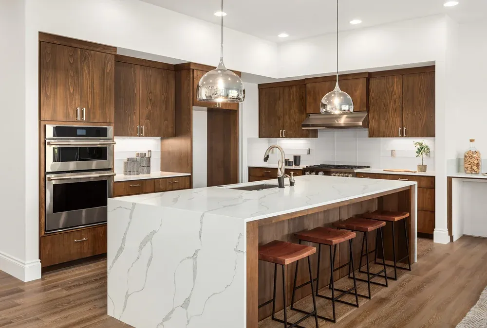 chocolate brown and white colour combination for kitchen