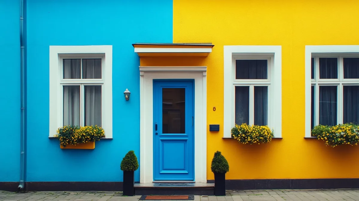 colourful facade front design for small house