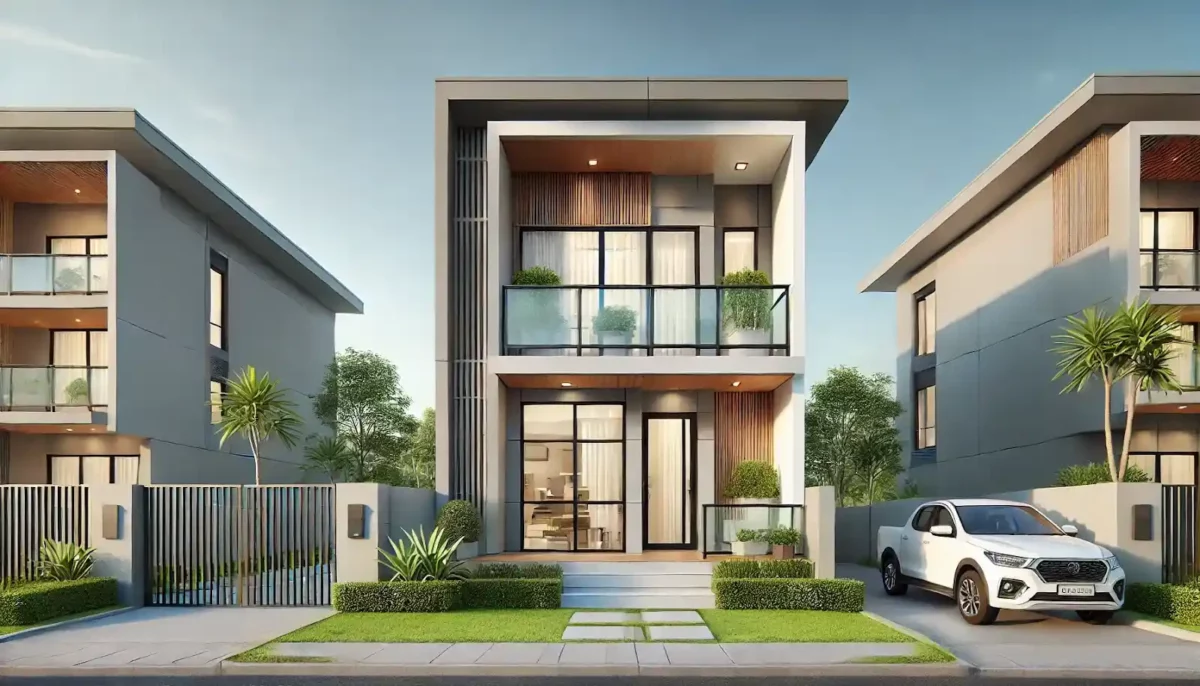 contemporary front elevation design of small house