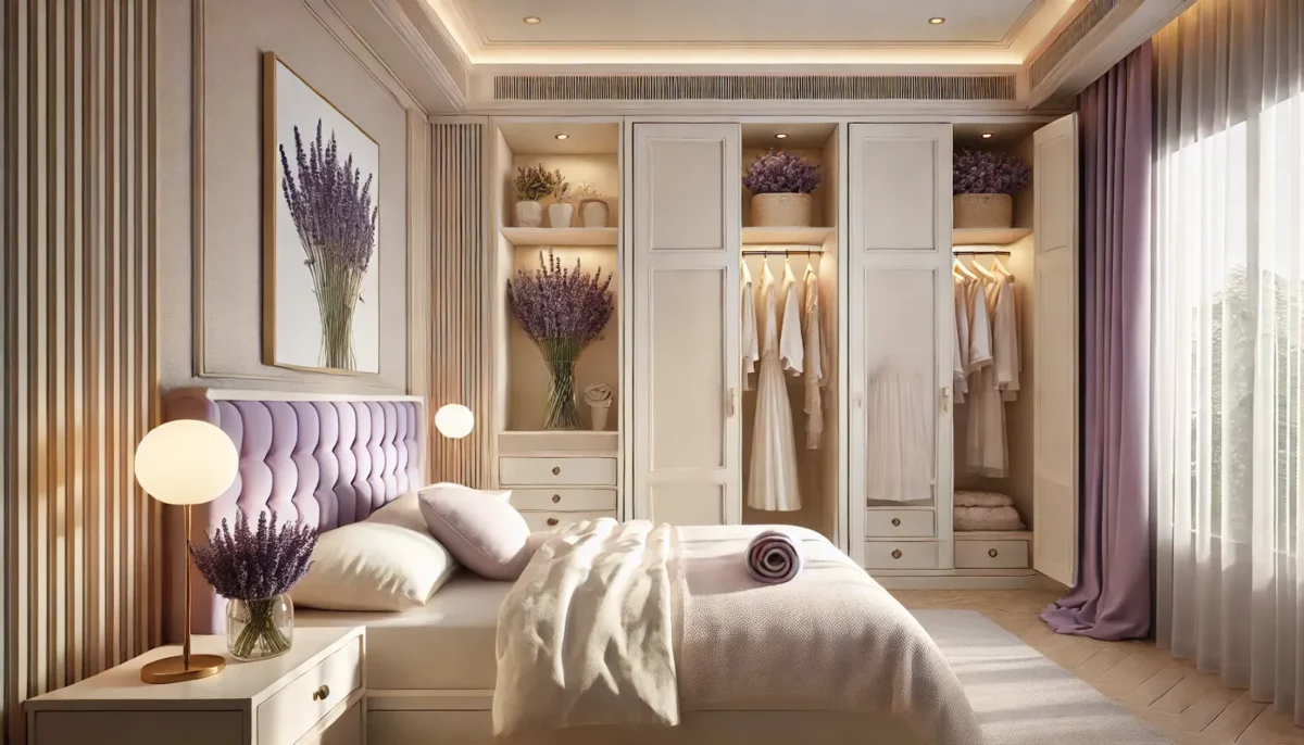 cream and soft lavender bedroom sunmica colour combination