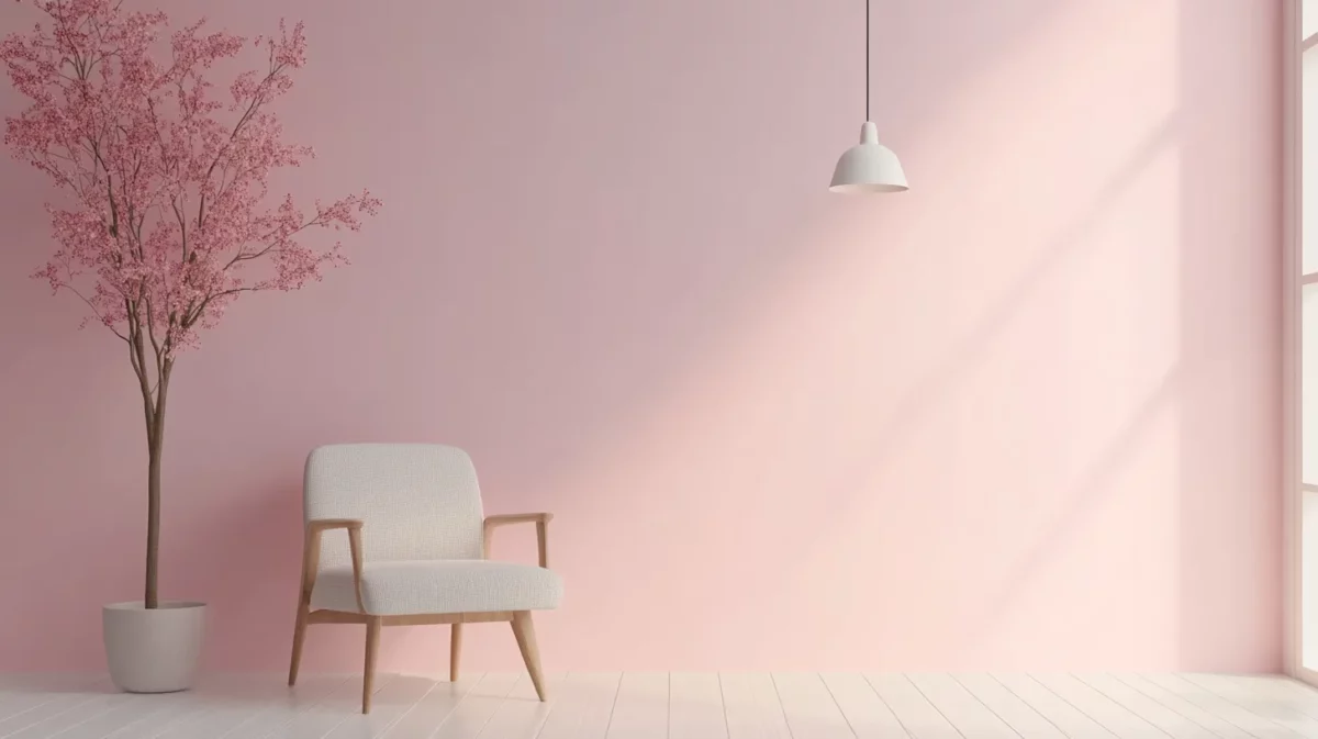 delicate pink wall colour combination