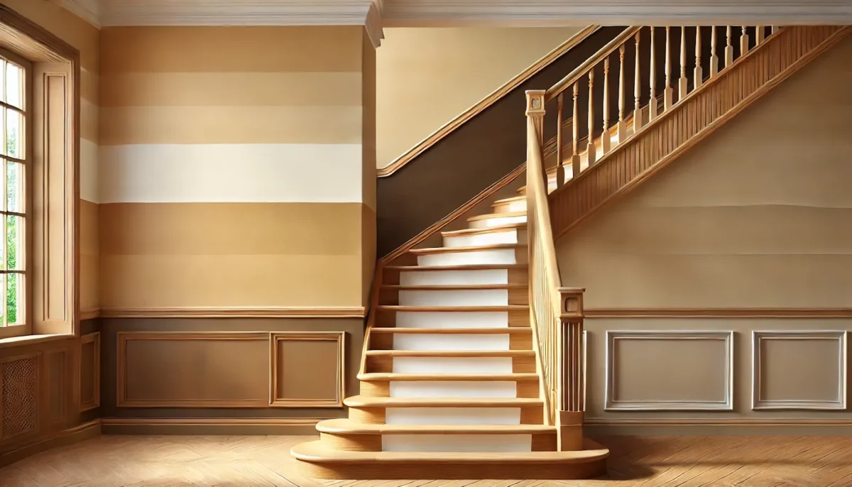 earthy tones natural staircase wall colour combination