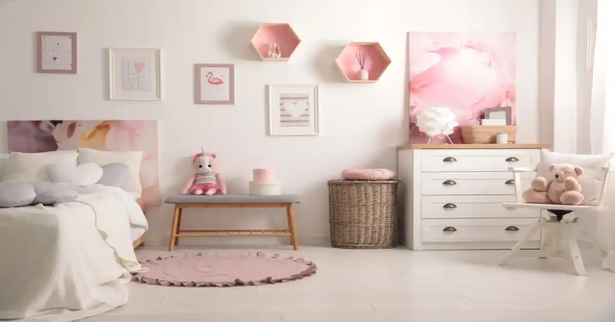 gentle pink colour that make room look bigger