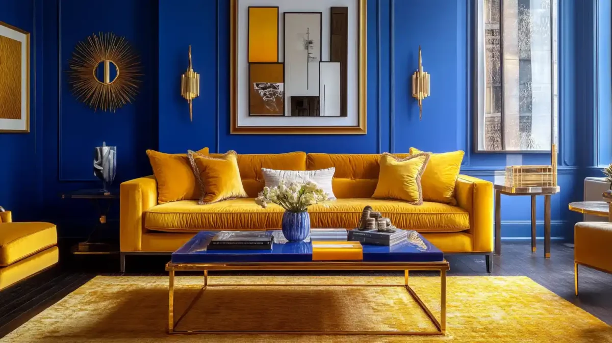 golden glamour pairs perfectly with royal blue elegance