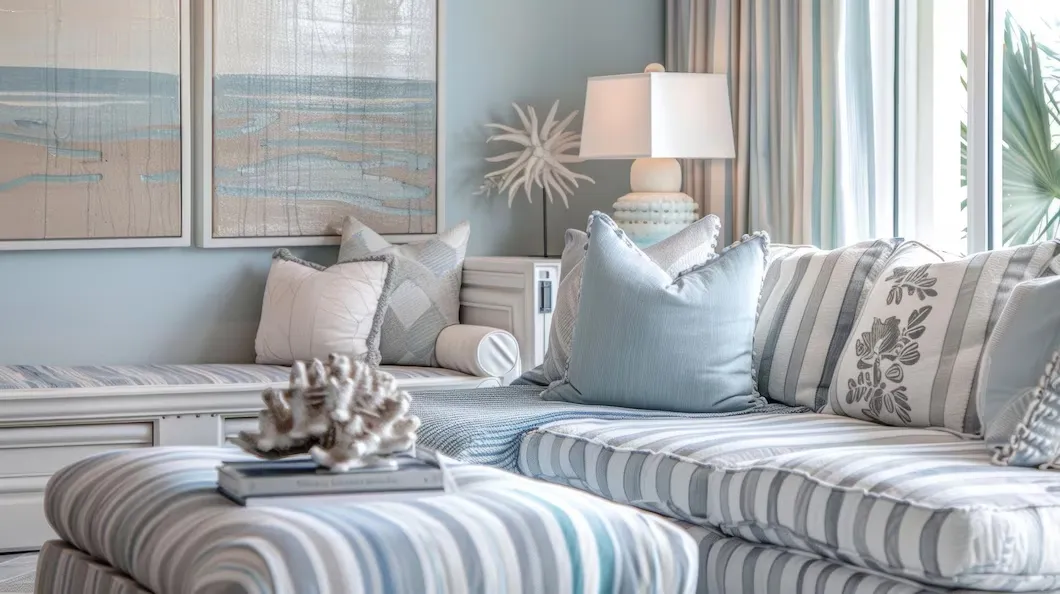 gray and pale blue colour combination for guest room