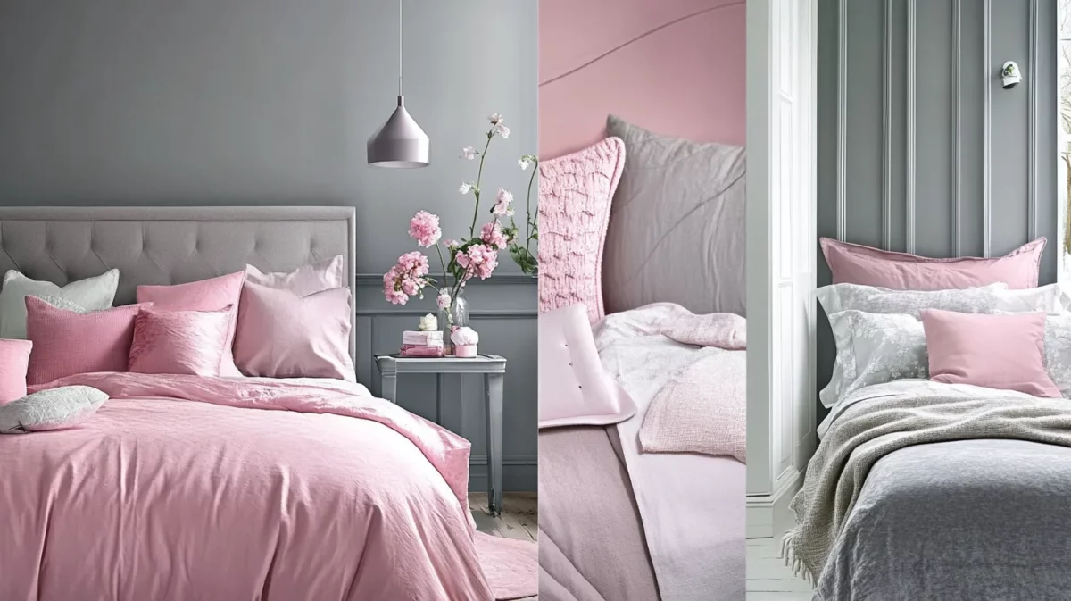 Grey And Pink Combination in the Bedroom