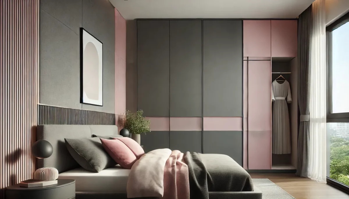 grey and pink sunmica colour combination for bedroom