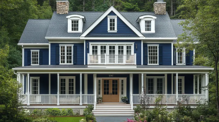 ivory and navy blue colour combination for exterior wall