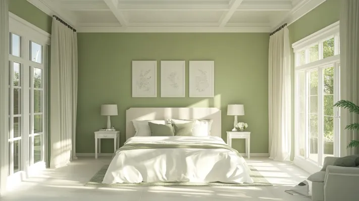 ivory and sage green paint for bedroom