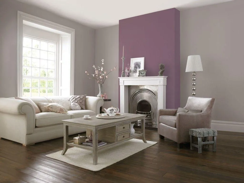 lavender and grey two colour combination for living room