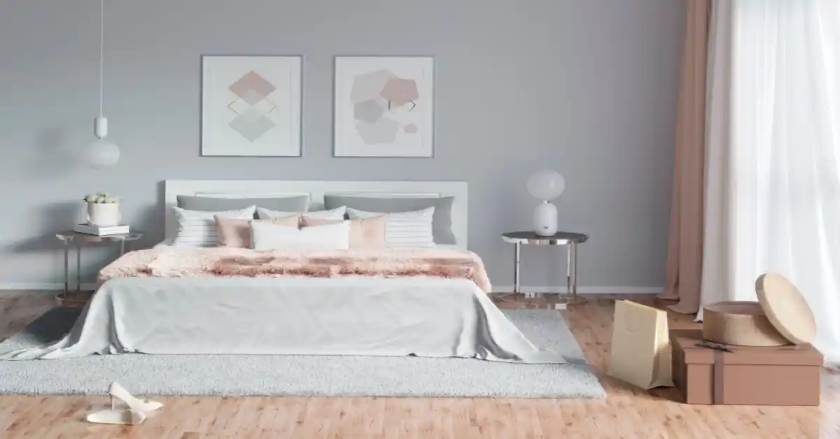 light grey colour that make room look bigger