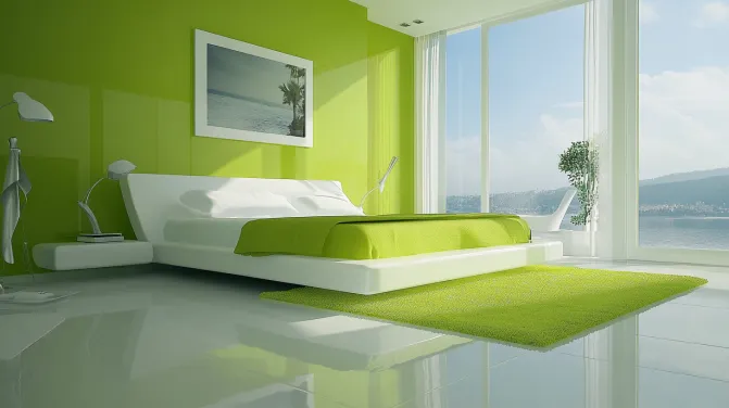 lime and white couple bedroom colour ideas