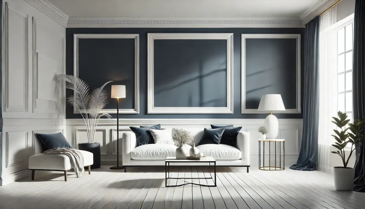 living room sunmica colours with navy and white