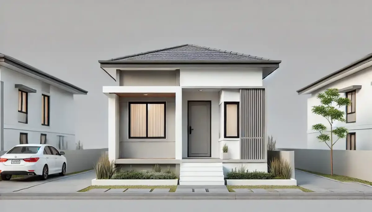 minimalist front elevation design of small house