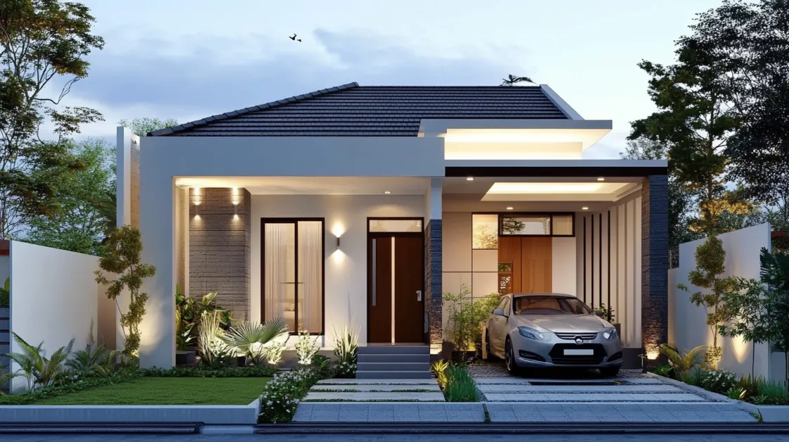 minimalist front elevation design of small house