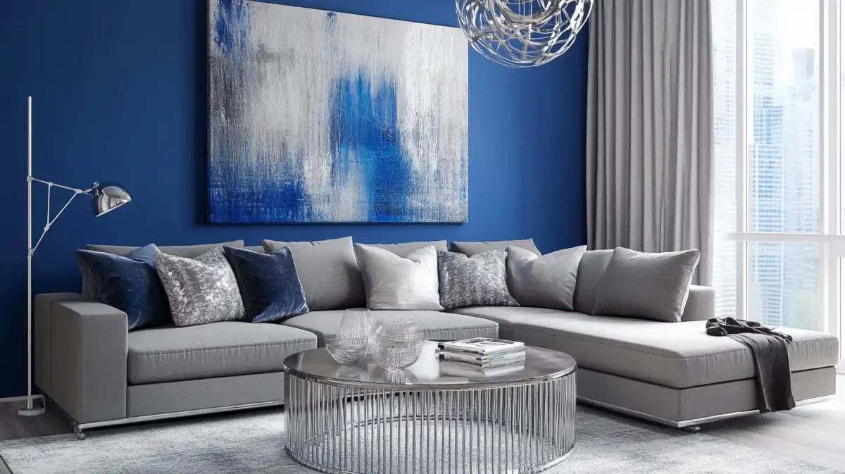 modern opulence paired with luxurious royal blue tones