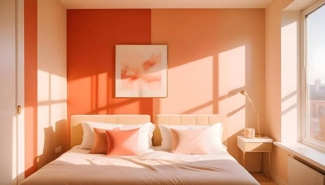 neutral orange colour combination for bedroom walls