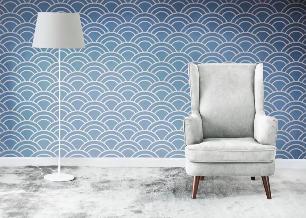 ocean inspired soothing blue 3d wallpaper for living room