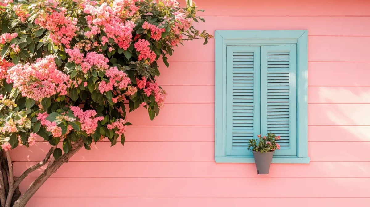 outdoor light pink colour combination for wall