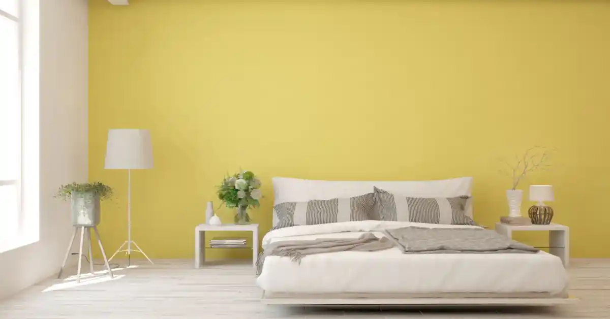 pastel yellow colour that make room look bigger