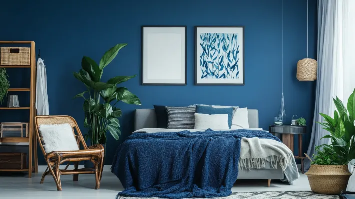 prussian blue colour combinations for bedroom