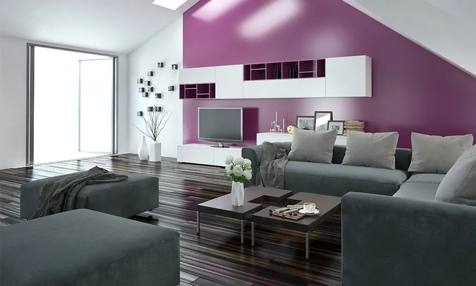 purple wine living room royale shine colour combination