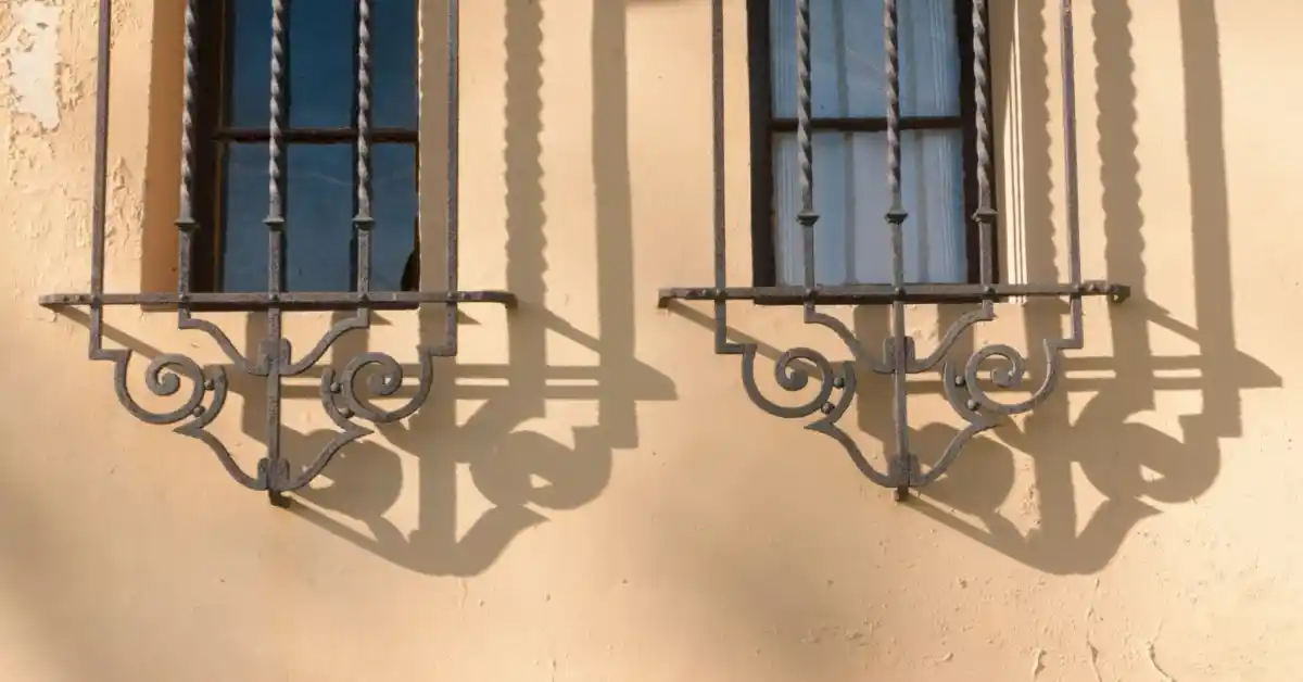 rustic iron window grills design