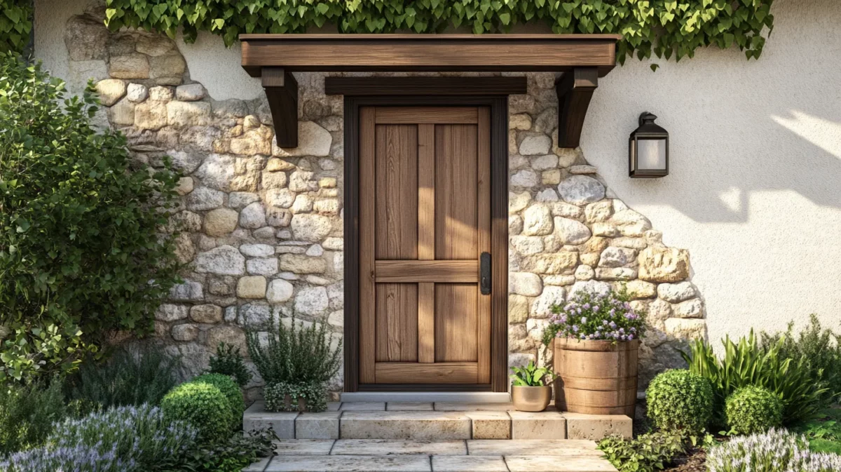 rustic stone front design for small house