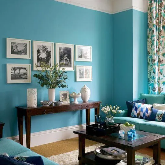 simple hall colour combinations with turquoise and white