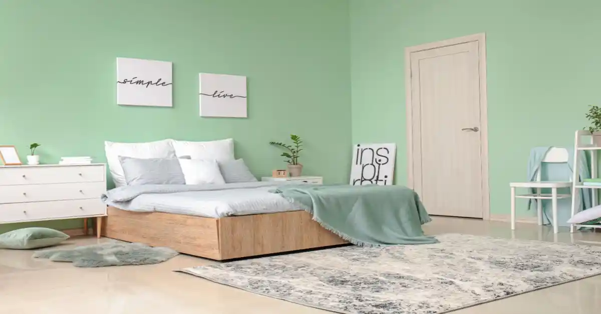 soft green colour that make room look bigger