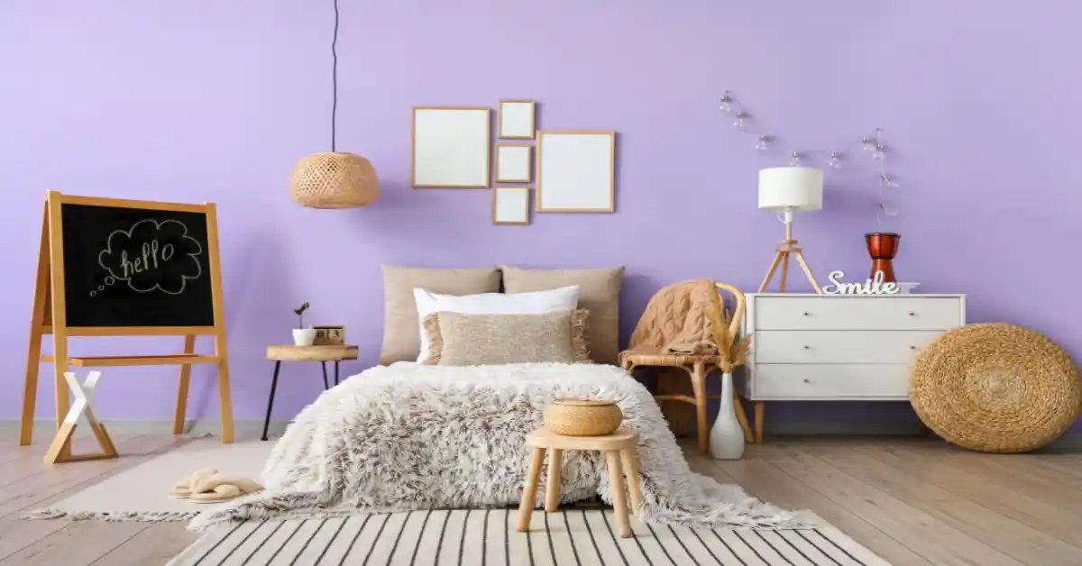 soft lavender colour that make room look bigger