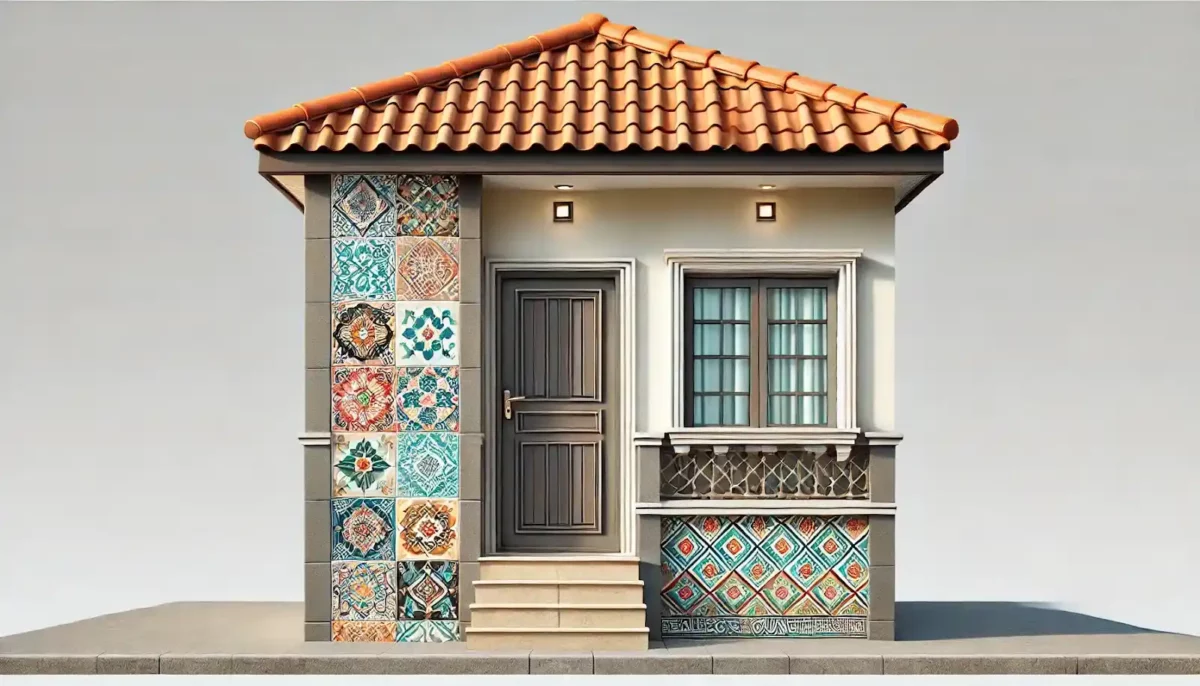 tile accent front elevation design