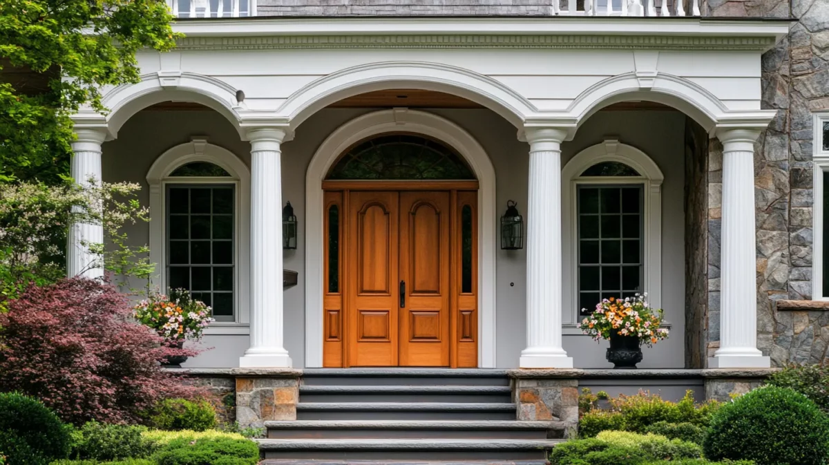 traditional style front elevation design of small house