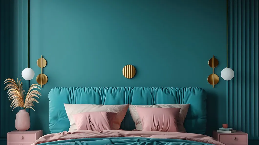 turquoise blue colour combination for bedroom walls