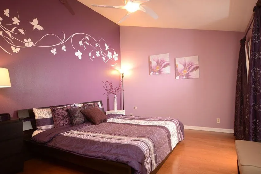 viola and scenic beauty bedroom royale shyne colour combination