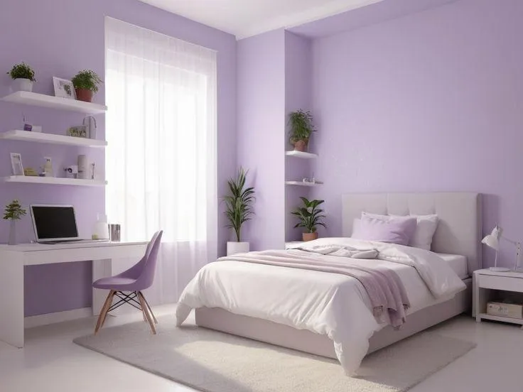 wall paint colour combination with purple