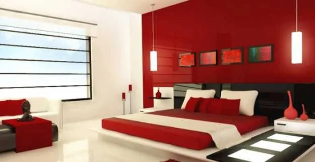 wall paint colour combination with red