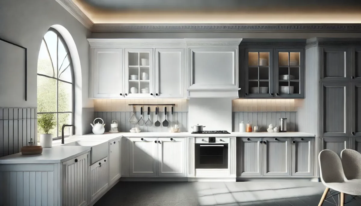 white and slate grey kitchen cabinet sunmica colours