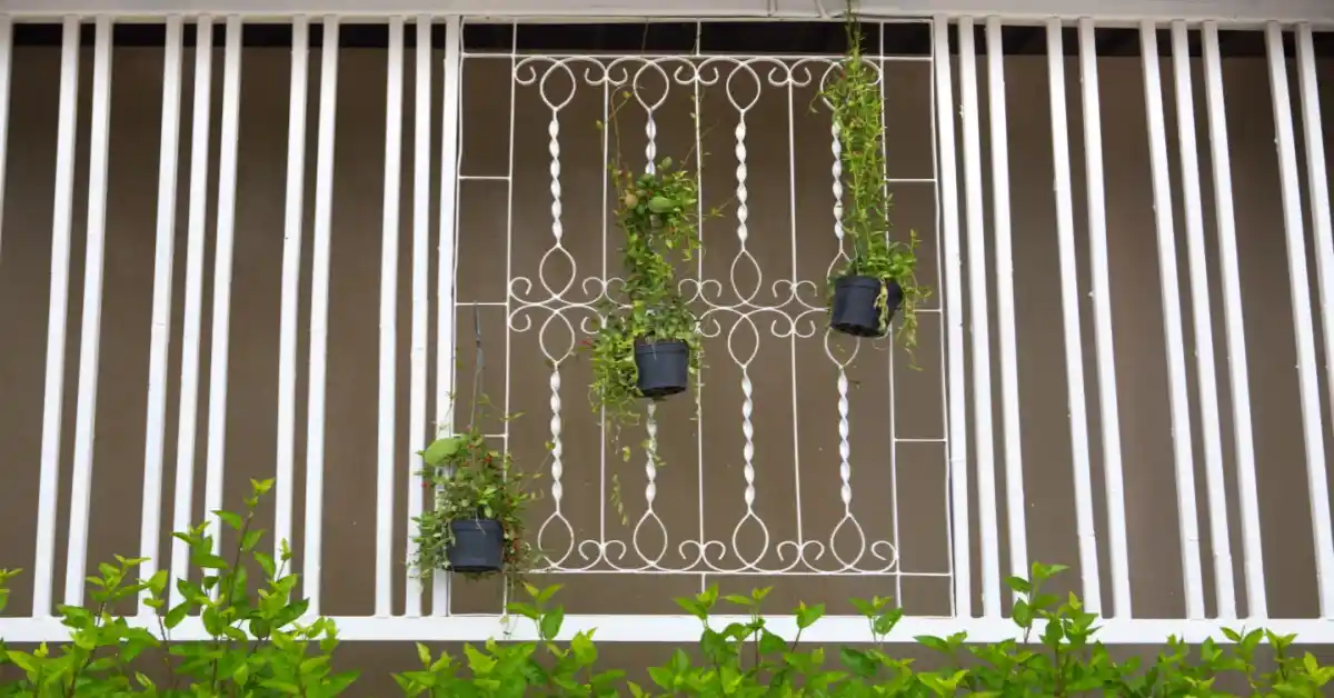 window grills with a garden