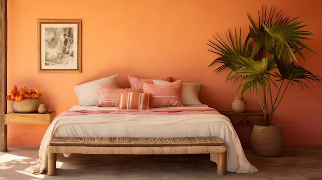 yellow and orange combination for your bedroom walls