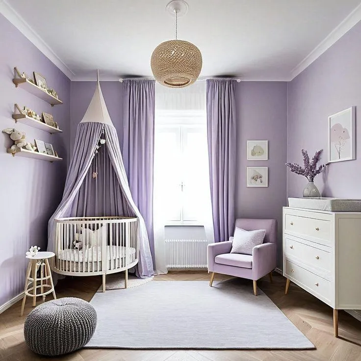 Soft Lilac Children’s Bedroom Paint Colours