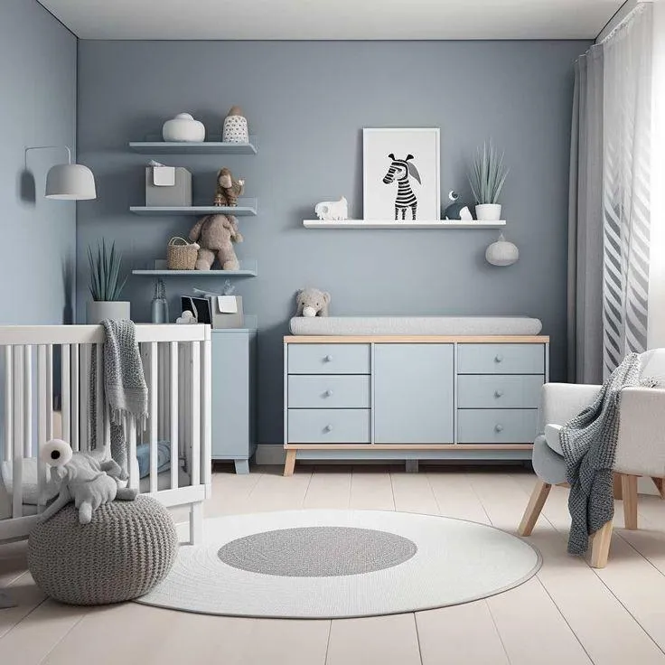 baby blue and white childrens bedroom colour ideas