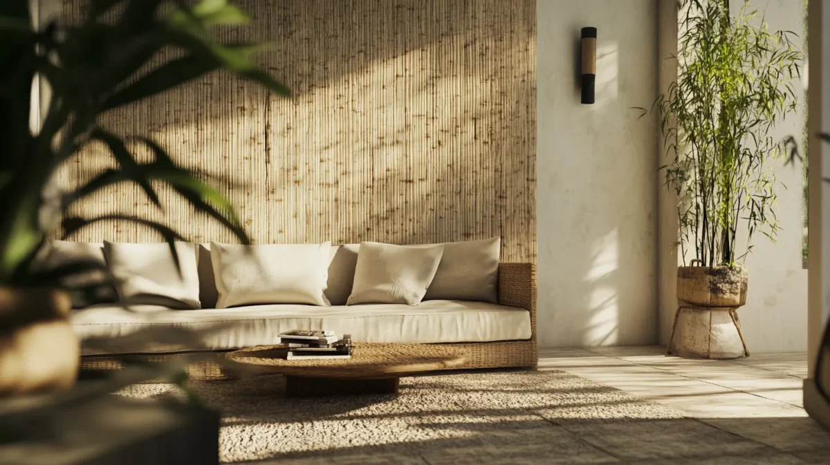 bamboo breeze wall texture design for living room