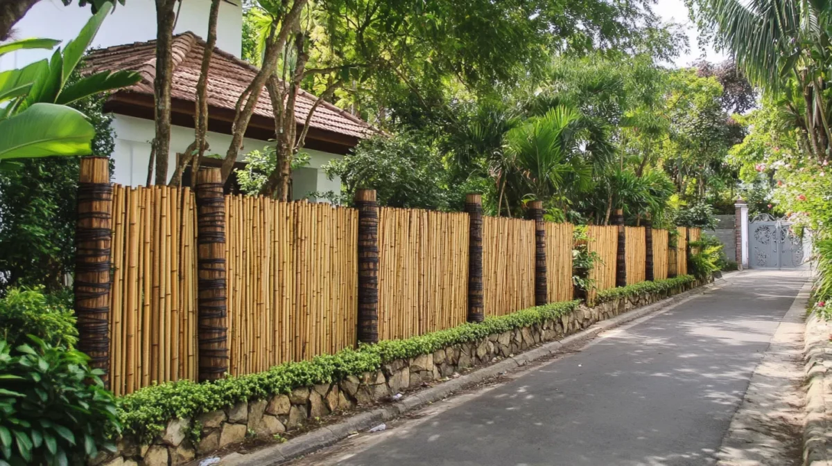 bamboo fencing latest boundary wall design