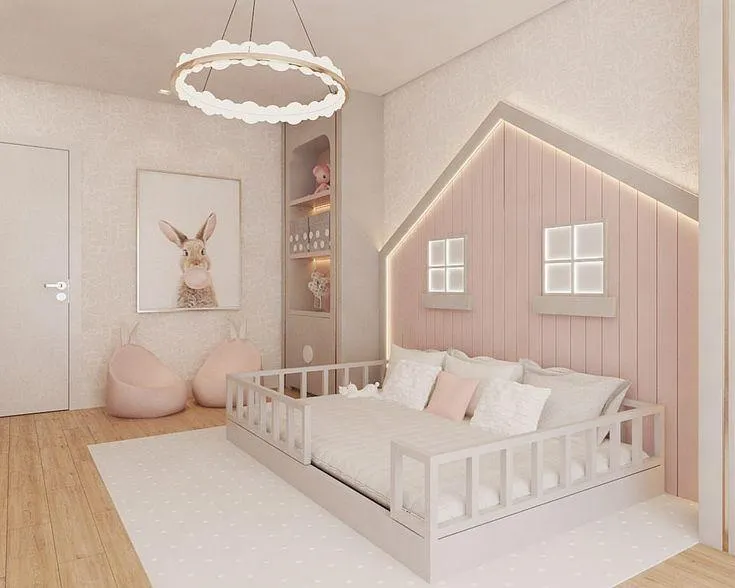 beige and gray childrens bedroom colour idea