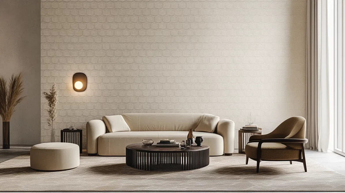 beige softer hues with hexagon pattern wallpaper for wall