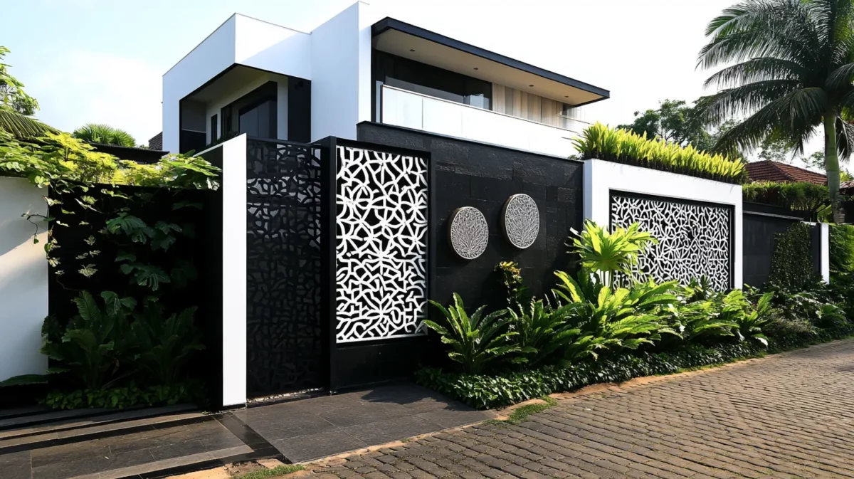 black and white compound wall colour combination