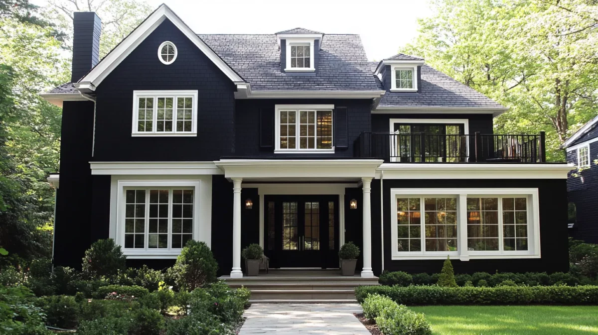 black and white outside color combination for simple house