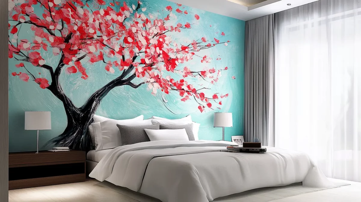 blooming tree room colour design 3d